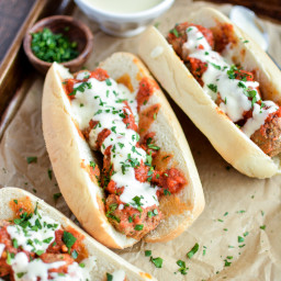 Slow Cooker Meatball Subs with Parmesan, White Cheddar Queso