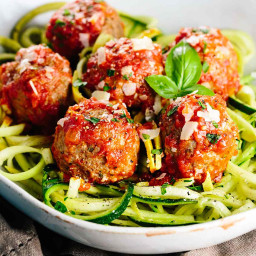 Slow Cooker Meatballs with Spiralized Noodles