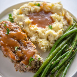 Slow Cooker Meatloaf and Buttermilk Mashed Potatoes