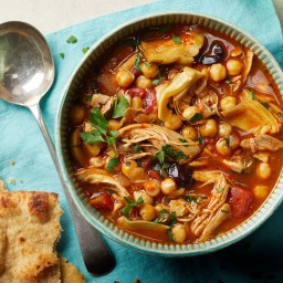Slow-Cooker Mediterranean Chicken and Chickpea Soup