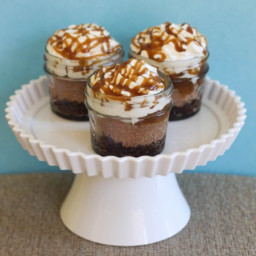 Slow Cooker Mini Salted Caramel Mocha Cheesecakes