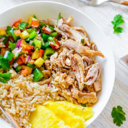 Slow Cooker Mojo Chicken and Rice Bowl