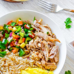 Slow Cooker Mojo Chicken and Rice Bowl