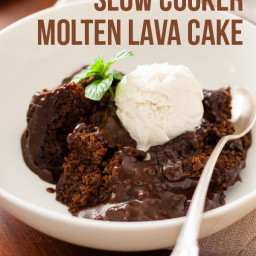 Slow Cooker Molten Lava Cake Recipe {Clean Eating, Gluten Free, Dairy Free}