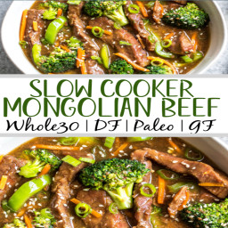 Slow Cooker Mongolian Beef: Whole30, Paleo, Low Carb, GF