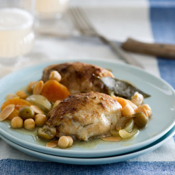 Slow Cooker Moroccan Chicken with Apricots, Olives and Almonds