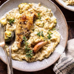 Slow Cooker Mustard Herb Chicken and Creamy Orzo
