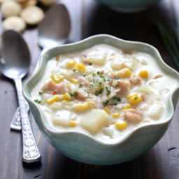 Slow Cooker New England Clam and Corn Chowder