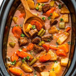 Slow Cooker Old Fashioned Beef Stew + RECIPE VIDEO