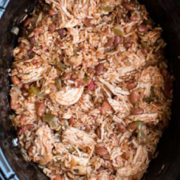 Slow Cooker One Pot Chicken Burrito Filling