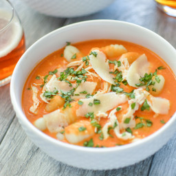 Slow Cooker Parmesan and Tomato Soup with Gnocchi and Chicken