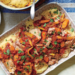 Slow-Cooker Parmesan-Herb Pork Loin with Chunky Tomato Sauce