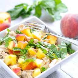 Slow Cooker Peach Chicken with Basil