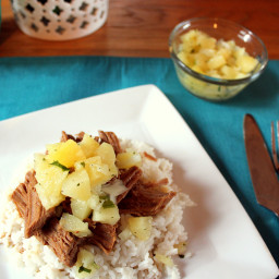 Slow Cooker Pineapple Teriyaki Pork with Pineapple Relish