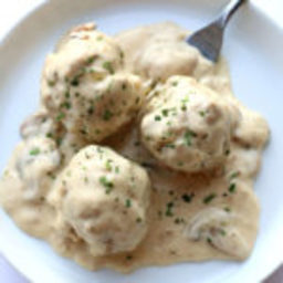 Slow Cooker Polish Meatballs with Sour Cream Mushroom Sauce