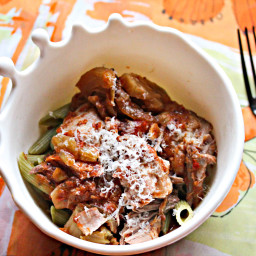 Slow-Cooker Pork Shoulder With Tomatoes, Fennel, and Pasta Recipe