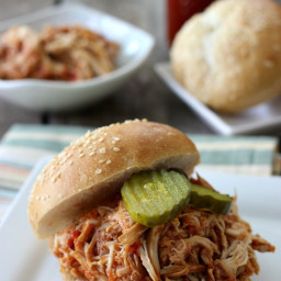Slow Cooker Pulled Barbecue Chicken Sandwiches