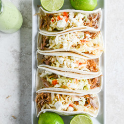 Slow Cooker Pulled Pork Tacos with Sweet Chili Slaw
