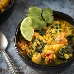 Slow Cooker Red Lentil Stew with Spinach