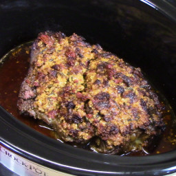 Slow Cooker Roast with Parmesan Cheese & Sun-Dried Tomato Crust