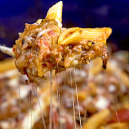 Slow Cooker Sausage and Eggplant Baked Ziti