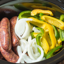 Slow Cooker Sausage, Peppers and Onions