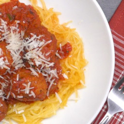 Slow Cooker Spaghetti Squash & Meatballs