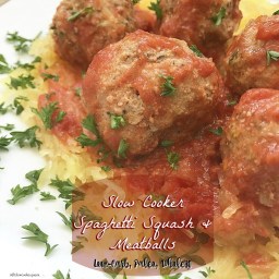 Slow Cooker Spaghetti Squash & Meatballs (Whole30, Paleo)