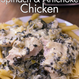 Slow Cooker Spinach and Artichoke Chicken