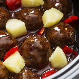 Slow Cooker Sweet  and  Sour Meatballs