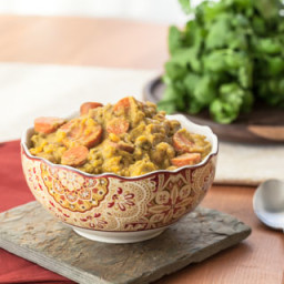 Slow Cooker Sweet Potato, Cauliflower, and Broccoli Curry