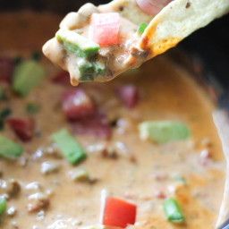 Slow Cooker Taco Queso Dip and a DIY Football Party
