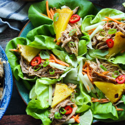 Slow Cooker Thai Pork Lettuce Wraps