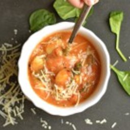 Slow Cooker Tomato Chicken Florentine Soup with Gnocchi