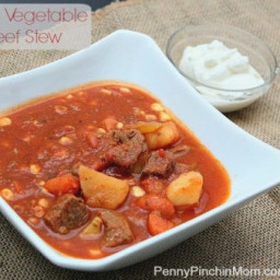 Slow Cooker Tomato Vegetable and Beef Stew