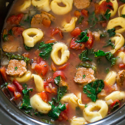 Slow Cooker Tortellini Sausage and Kale Soup