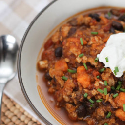 Slow Cooker Turkey Chili with Sweet Potato and Black Beans