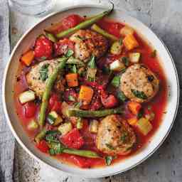 Slow-Cooker Vegetable & Chicken Meatball Soup