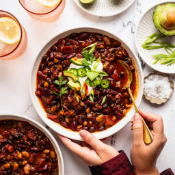 Slow Cooker Vegetarian Chili with Smoky Brown Sugar & Lime