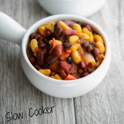 Slow Cooker Vegetarian Three Bean Chili