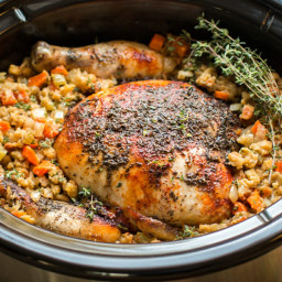 Slow Cooker Whole Chicken with Stuffing