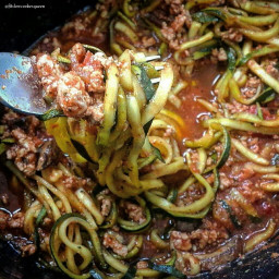 Slow Cooker Zoodles with Meat Sauce