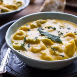 Slow-Cooker Cheesy Butternut Squash and Tortellini Soup