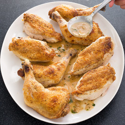 Slow-Roasted Chicken Parts with Shallot-Garlic Pan Sauce