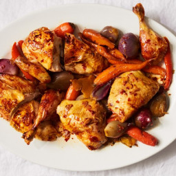 Slow-Roasted Chicken with Honey-Glazed Carrots