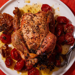 Slow-Roasted Oregano Chicken With Buttered Tomatoes