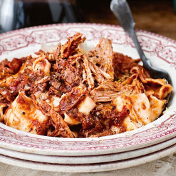 Slow-roasted pork and red wine ragu with pappardelle
