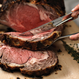 Slow-roasted prime rib of beef with horseradish sauce