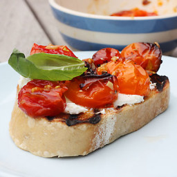 slow-roasted tomato and ricotta bruschetta