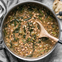 Slow Simmered Black Eye Peas and Greens